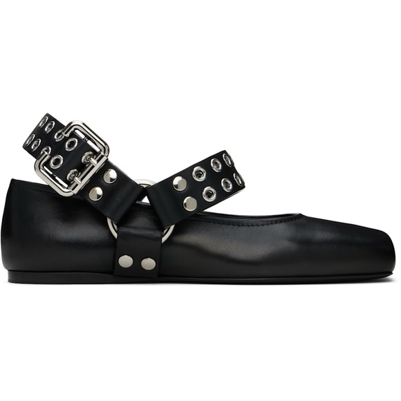 ALAÏABlack Biker Ballerina Flats